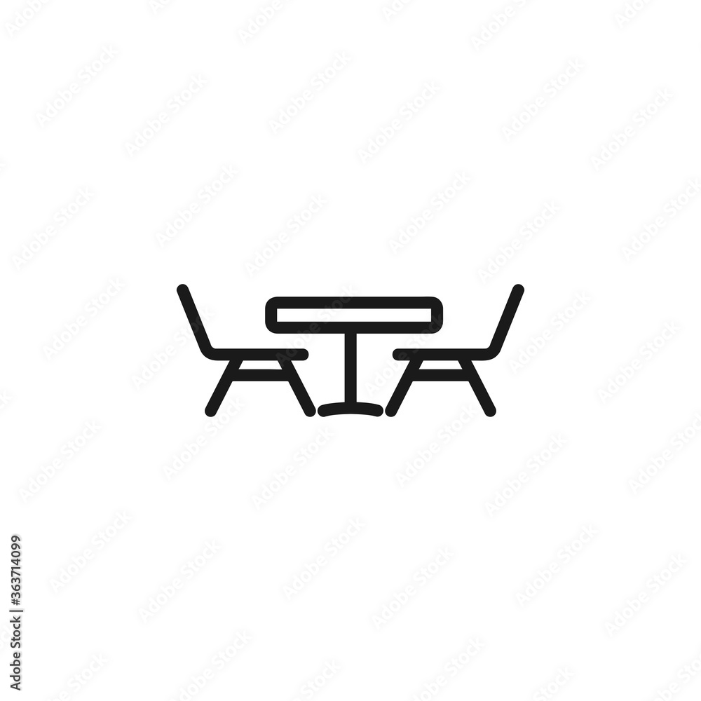 table chair vector icon on white background table chair vector icon on white background