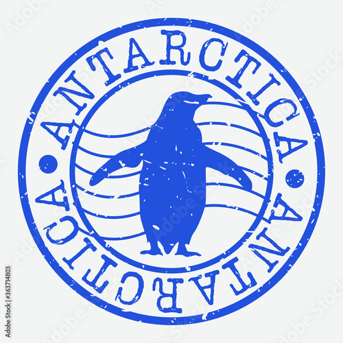 Antarctica Stamp. Celery Silhouette Seal. Round Design. Vector Icon. Design Retro Insignia.
