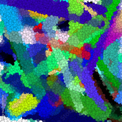 Generative Art: Colorful Pattern Made of Several Hundred Thousand Dots