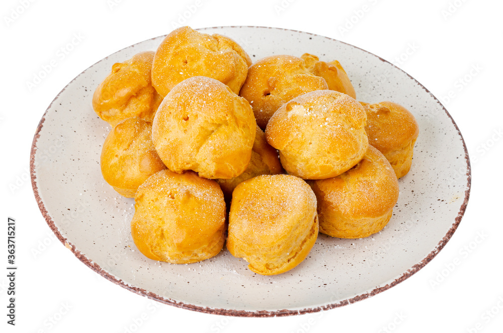 Sweet delicious crunchy homemade profiteroles. Studio Photo Sweet delicious crunchy homemade profiteroles. Studio Photo