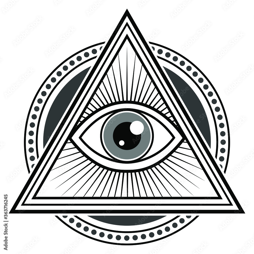 Illuminati Symbol Design All See Eye Famous Sign Decorative Logo