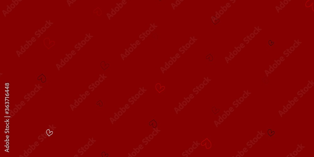 Light Green, Red vector template with doodle hearts. Light Green, Red vector template with doodle hearts.