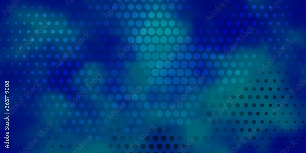 Light BLUE vector backdrop with dots. Colorful illustration with gradient dots in nature style. New template for a brand book.