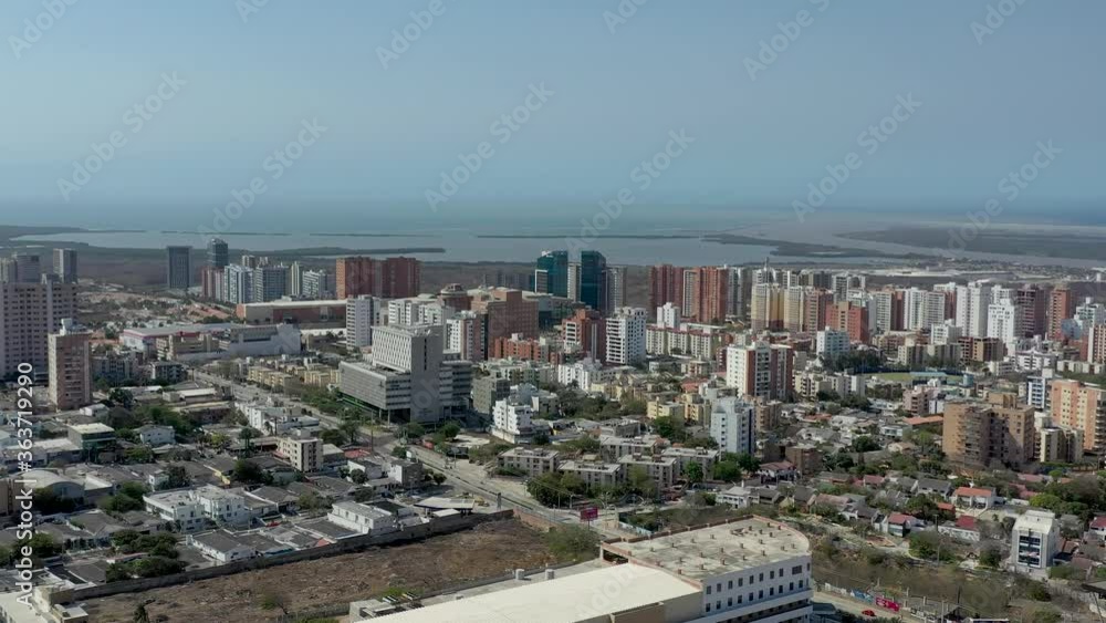 Barranquilla Atlantico in Colombia - Aerial view of city skyline