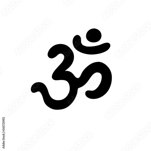 om sign doodle icon, vector color illustration
