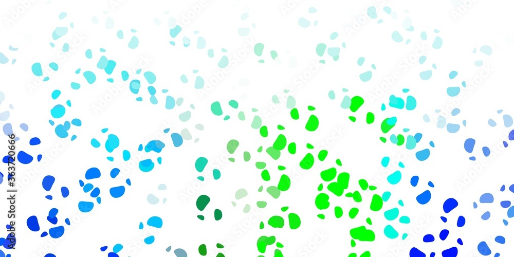 Light blue, green vector texture with memphis shapes.