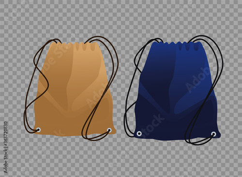 Drawstring packs mockup products icons