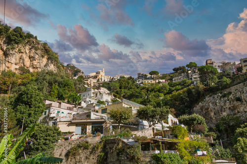 Homes up Hillside in Positano Italy
