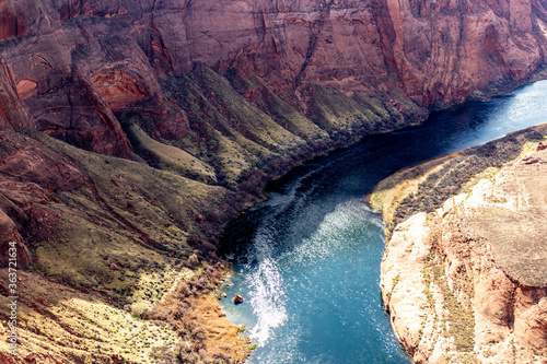 Natural curve of the Colorado river near Horseshoe bend, Page, AZ
