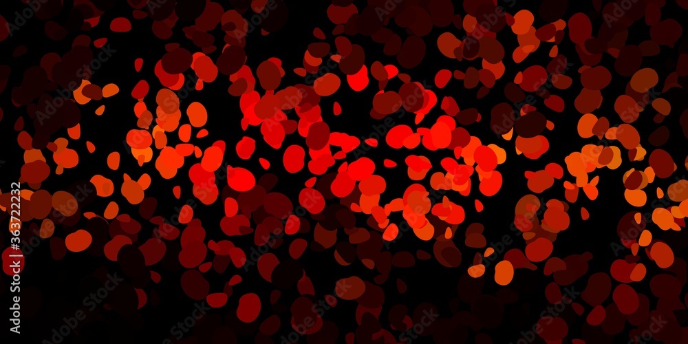 Dark red, yellow vector backdrop with chaotic shapes.