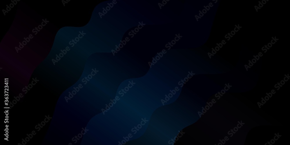 Dark BLUE vector pattern with curved lines. Colorful illustration with curved lines. Best design for your posters, banners.