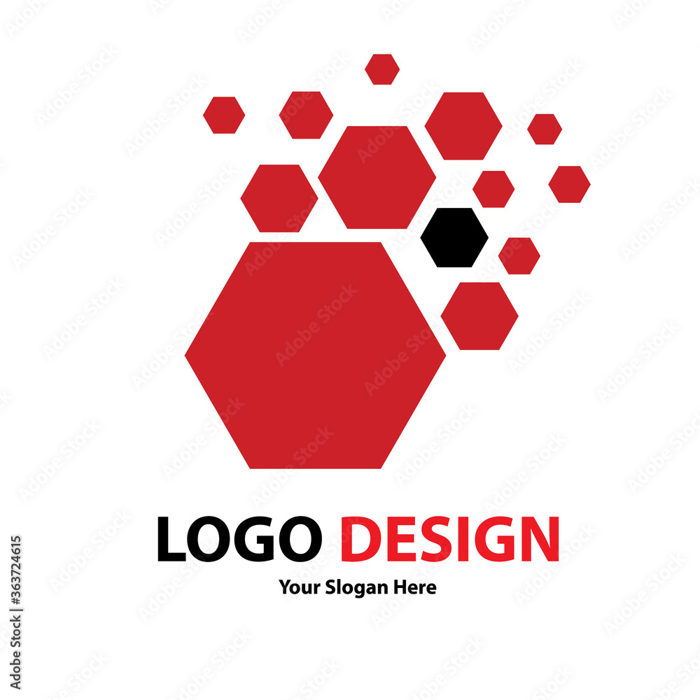 Fototapeta premium Vector Logo Hexagon Design in eps 10. Simple template and ready to use