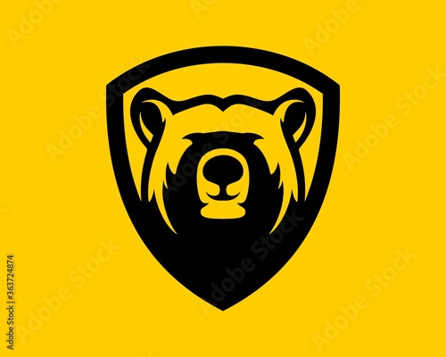 Protection shield with bear head inside