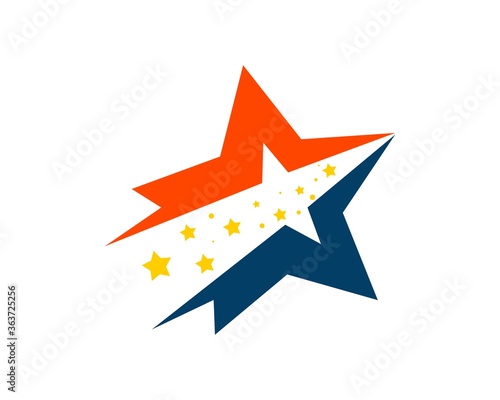Shooting star with swoosh inside