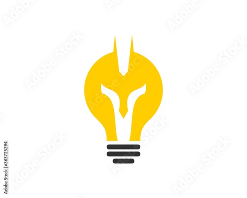Yellow bulb with spartan helmet inside