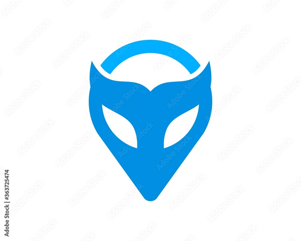 Blue pin location with whale tail inside Blue pin location with whale tail inside