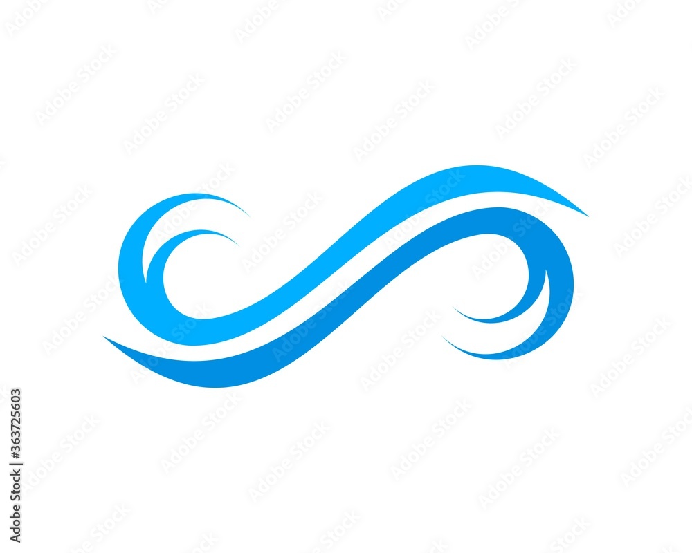 Naklejka premium Waves stylish curve with back and forth