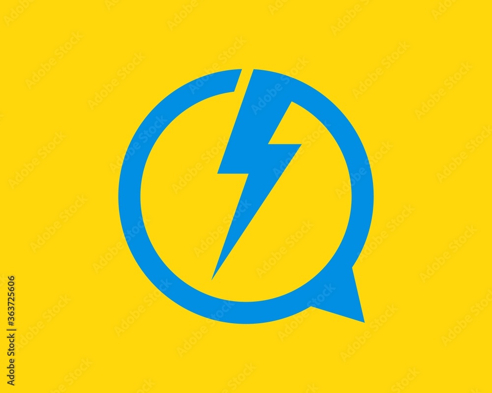 Bubble chat with lightning electric Bubble chat with lightning electric