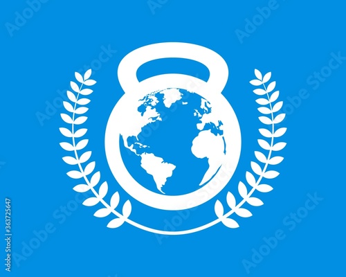 Kettle bell with earth and wheat