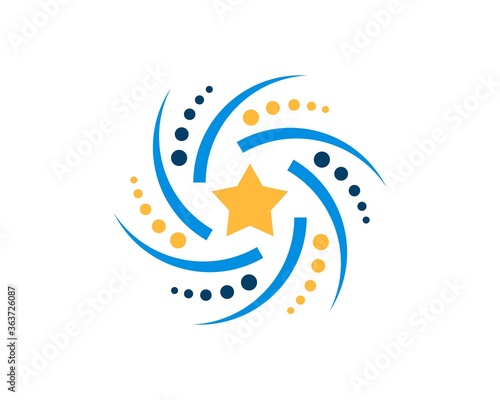 Spiral vortex with star inside