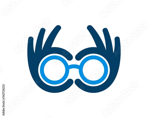 Eyeglasses with two OK hands