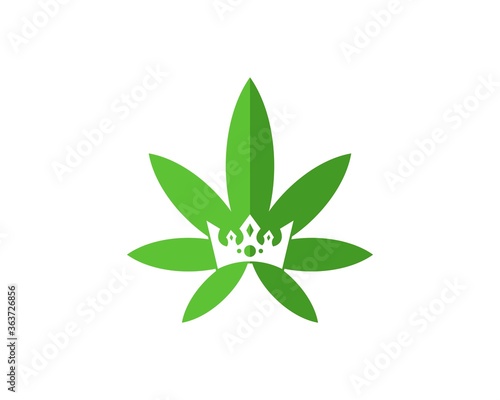 Cannabis leaf with crown inside