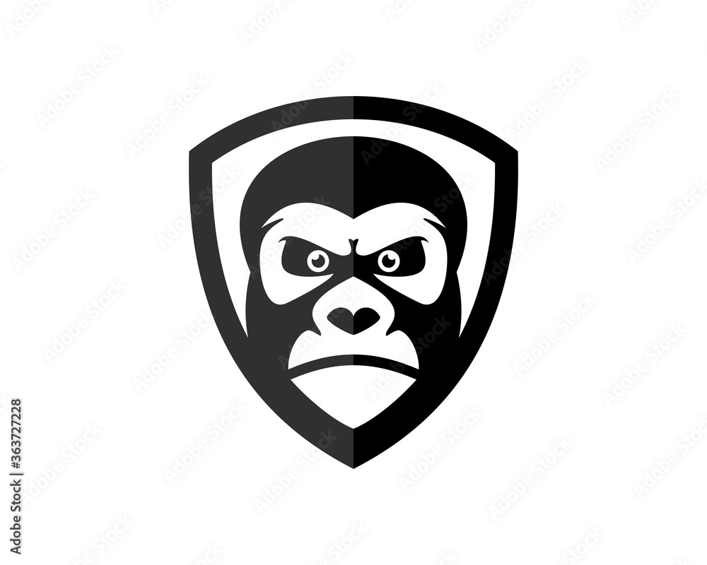 Shield with king kong head inside