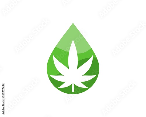 Water drop with cannabis inside