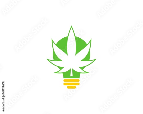 Marijuana inside the green light bulb