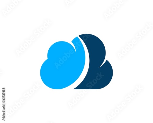 Abstract cloud with swoosh