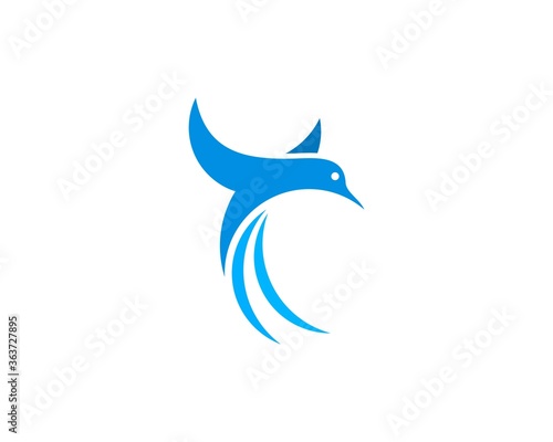 Abstract blue flying bird