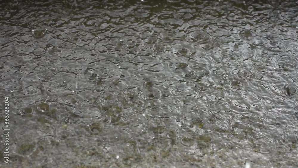 Rain Heavily Hitting Water Outside Rain Heavily Hitting Water Outside