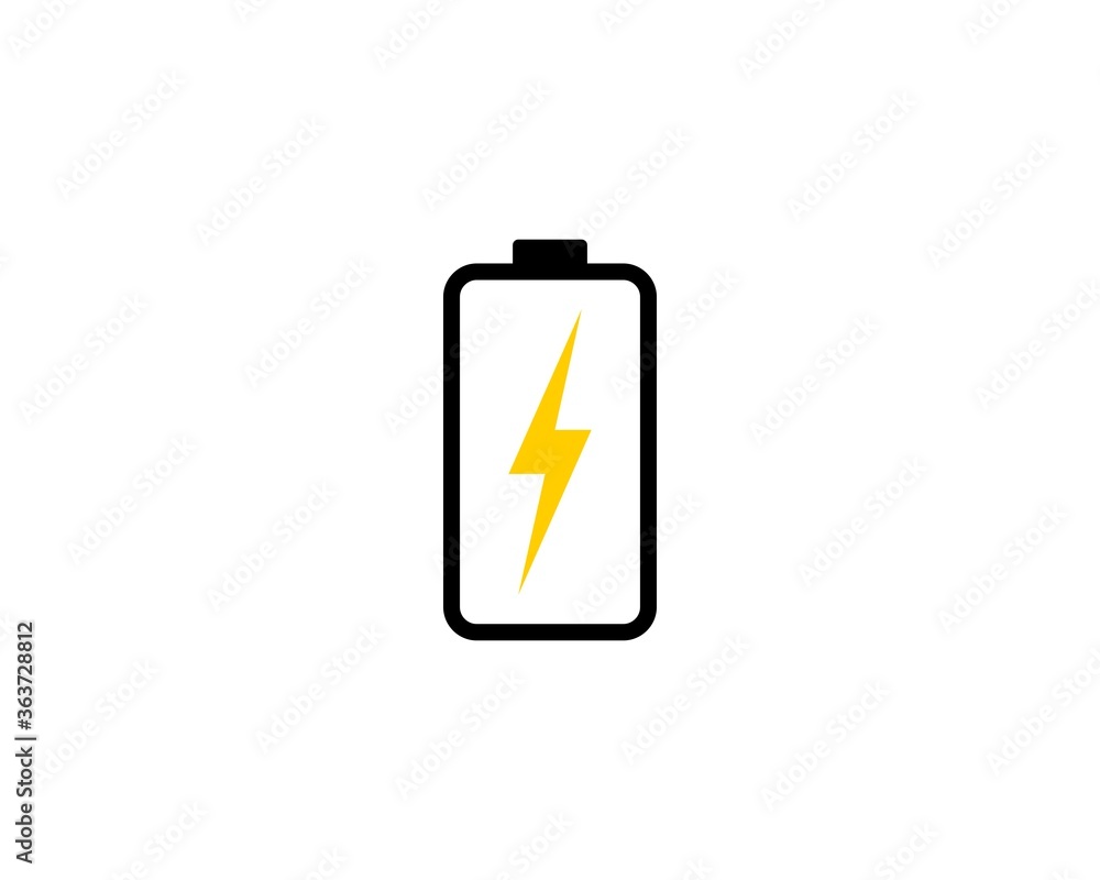 Energy battery with electrical symbol inside Energy battery with electrical symbol inside