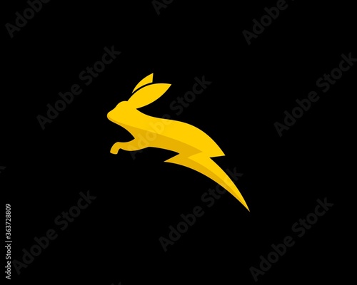Yellow rabbit with lightning legs