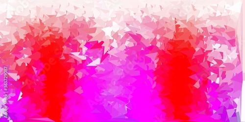 Light purple  pink vector triangle mosaic backdrop.