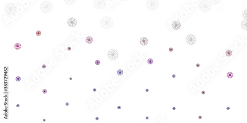 Light pink, red vector natural artwork with flowers.