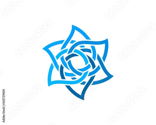 Circular water line art form a flower