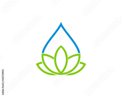 Water drop line with lotus underneath