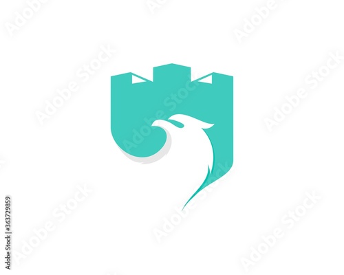 Shield fortress with eagle head inside