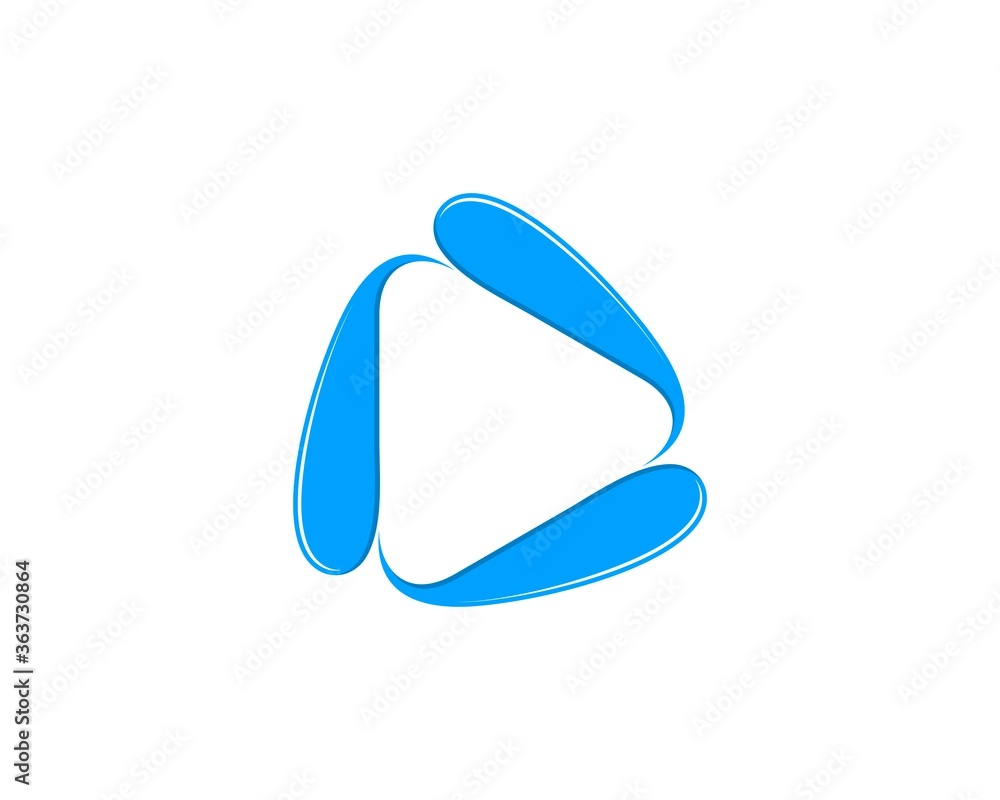 Media play button with triangle water shape Media play button with triangle water shape