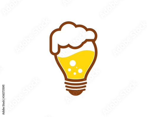 Light bulb with beer liquid inside