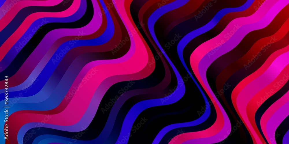 Obraz premium Light Blue, Red vector template with lines. Bright illustration with gradient circular arcs. Pattern for ads, commercials.