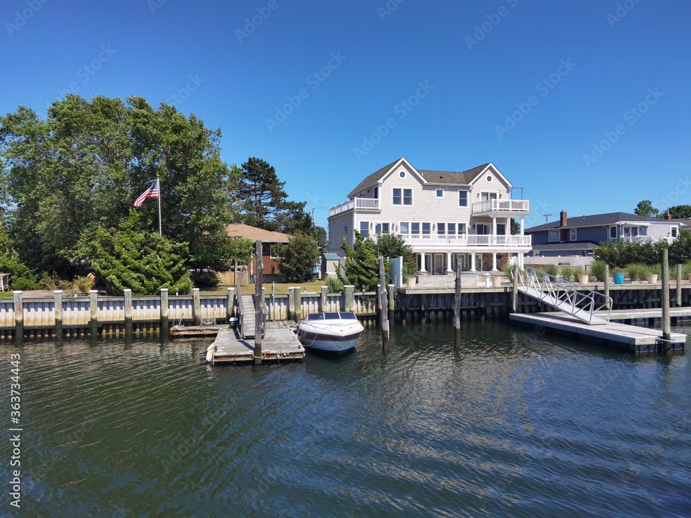 Waterfront property with boat