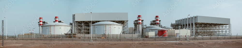 Panoramic view of factory and surroundings Panoramic view of factory and surroundings