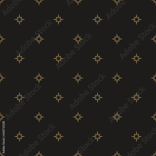 Dark background pattern. Simple seamless pattern with stars on a black background. Vector background