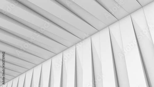 Abstract Architecture. White Columns Background. 3D render.