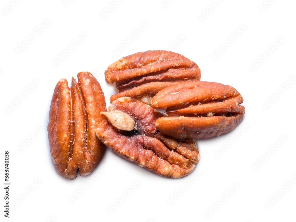 Pecan nut isolated on white background Pecan nut isolated on white background