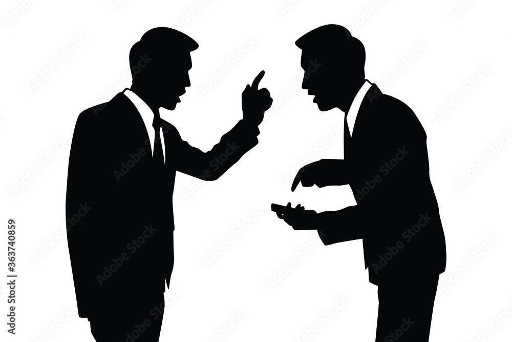 Talking business man silhouette vector Talking business man silhouette vector