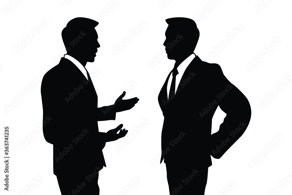 Fototapeta premium Talking business man silhouette vector