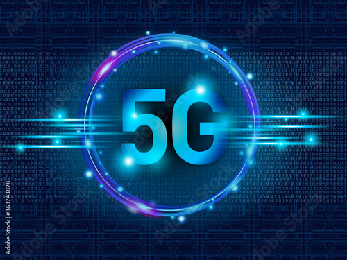 テクノロジー 抽象的 宇宙 サイバー 技術 背景 未来 青  5G 高速通信　